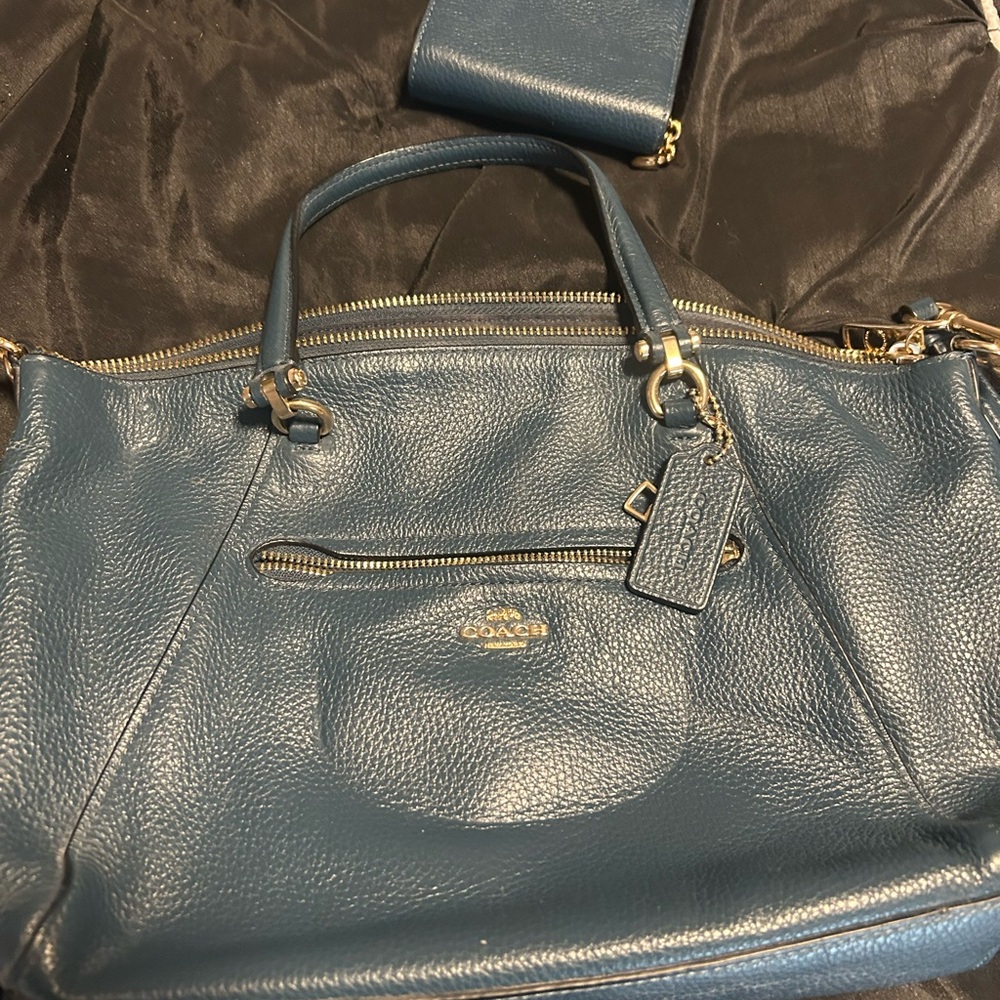 Coach Teal Leather Satchel
